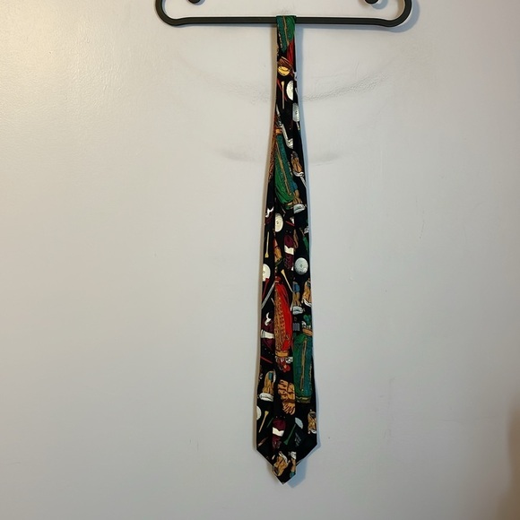 Addiction Vintage Silk Golf Necktie Tie Golf Ball Bag Tee Club Made in Korea - Picture 8 of 16